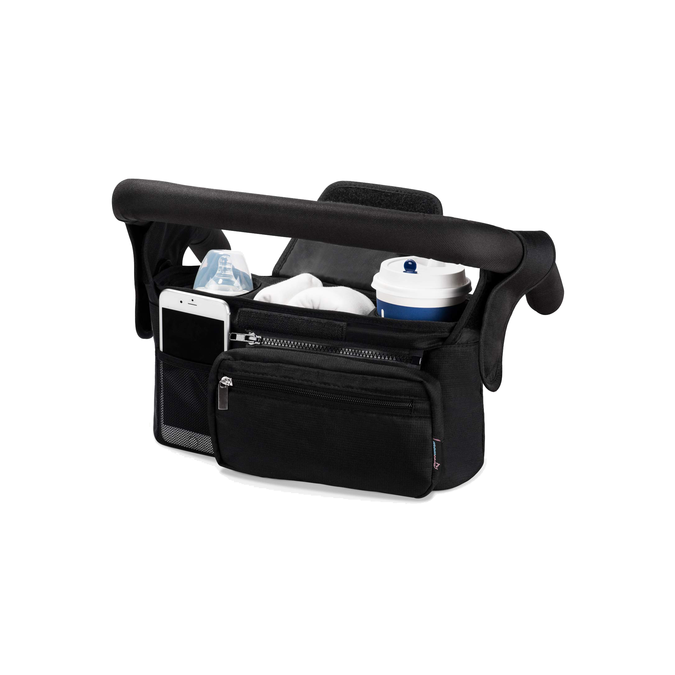 Stroller organizer with cup top holders