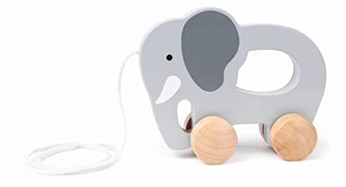 Wooden Elephant Push and Pull Toy