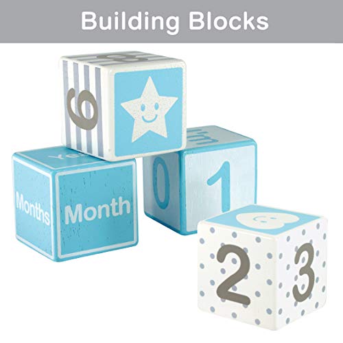 Solid Wood Week/Month/Year Milestone Age Blocks (4 Pieces)