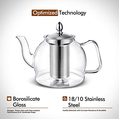 Glass Teapot Kettle with Removable Infuser (1L)