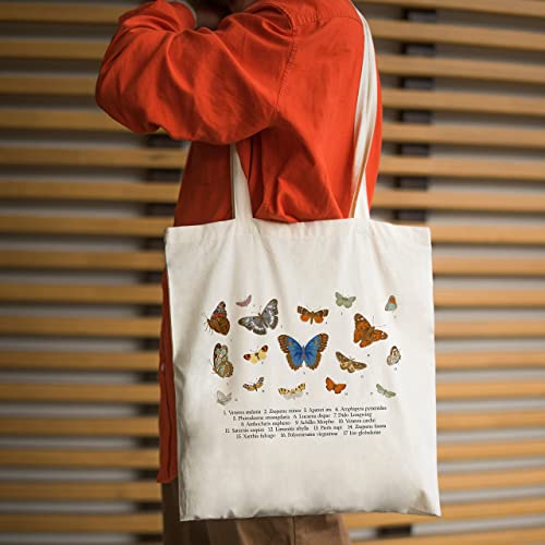 Cute Washable Canvas Tote Bag with Inner Pockets