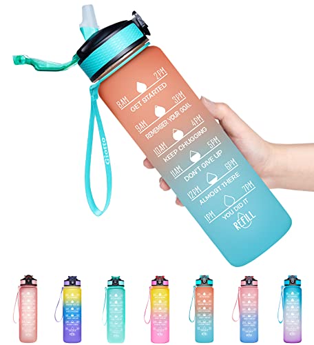 Leak Proof Large Drinking Water Bottle with Time Marker