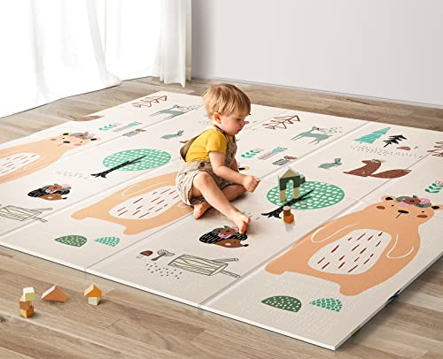 Foldable Extra Large Waterproof Activity Baby Play Mat (71x79-inch)