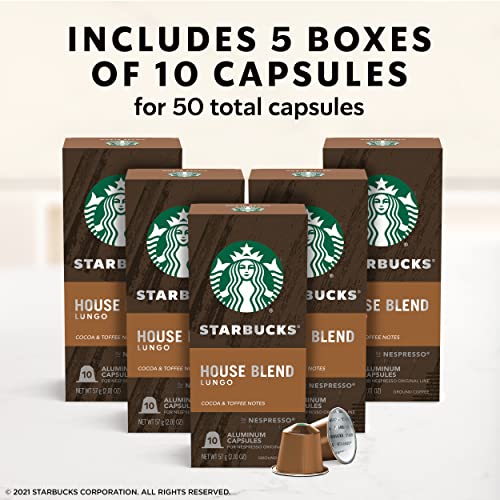 Starbucks Nespresso Medium Roast House Blend Coffee (50 Pack)