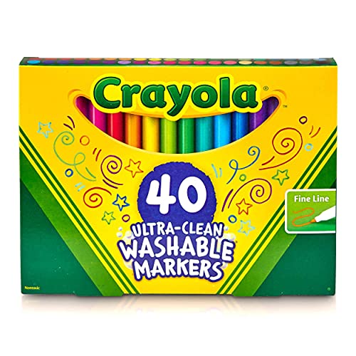 Crayola Clean Fine Line Washable Markers (40 Pack): Gift Idea For