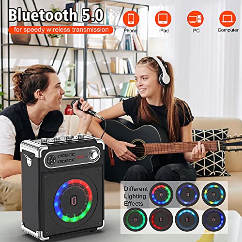 Portable Karaoke Bluetooth Speaker (2 Microphones)