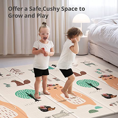 Foldable Extra Large Waterproof Activity Baby Play Mat (71x79-inch)