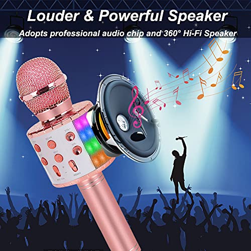 Portable Karaoke Wireless Bluetooth Microphone, Ages 4+