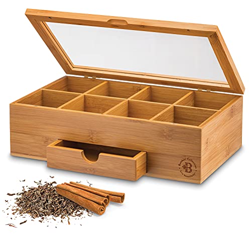 Bamboo Tea Box Organizer