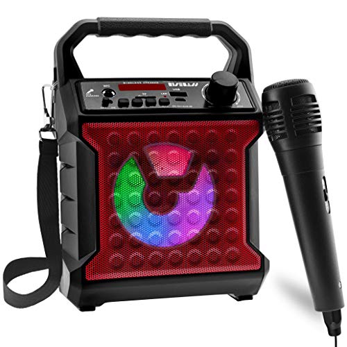 Portable Bluetooth Speaker with Party Lights and Microphone
