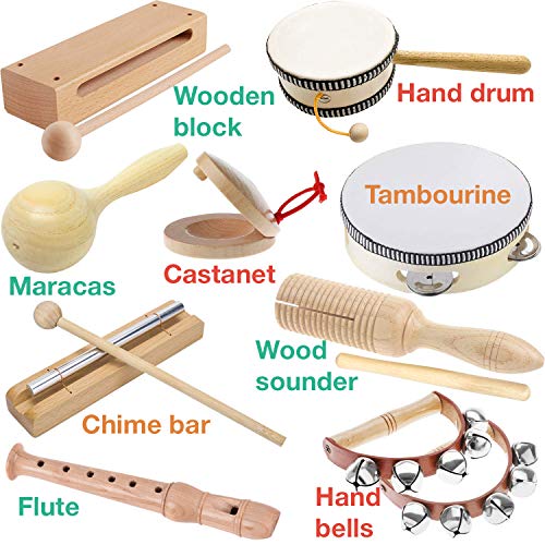 Wooden Percussion Musical Instrument Set, Ages 3+