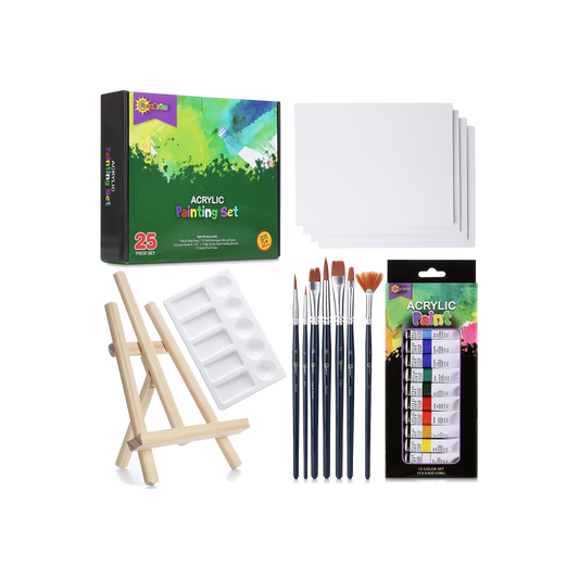 Acrylic Paint Set with Canvas Painting Kit