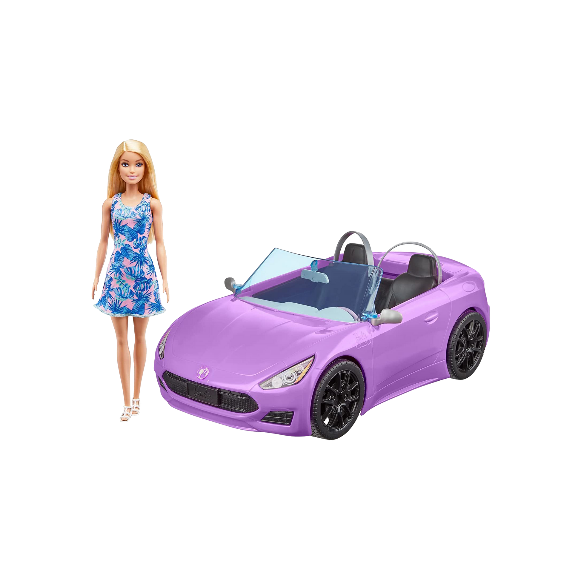 Barbie convertible with shop doll