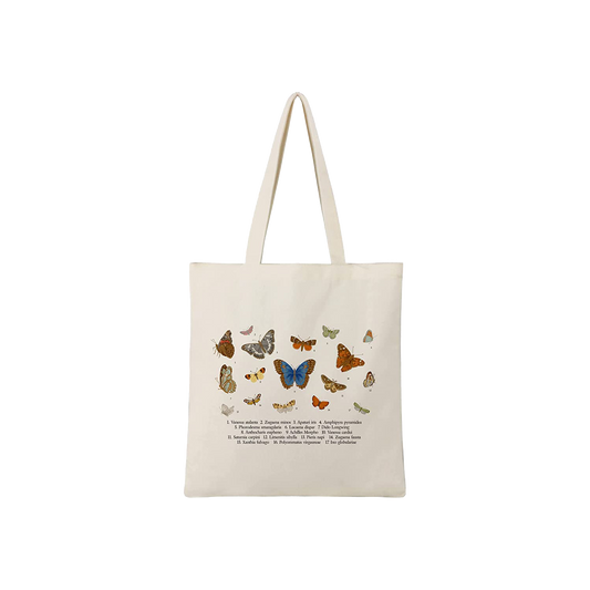 Cute Washable Canvas Tote Bag with Inner Pockets