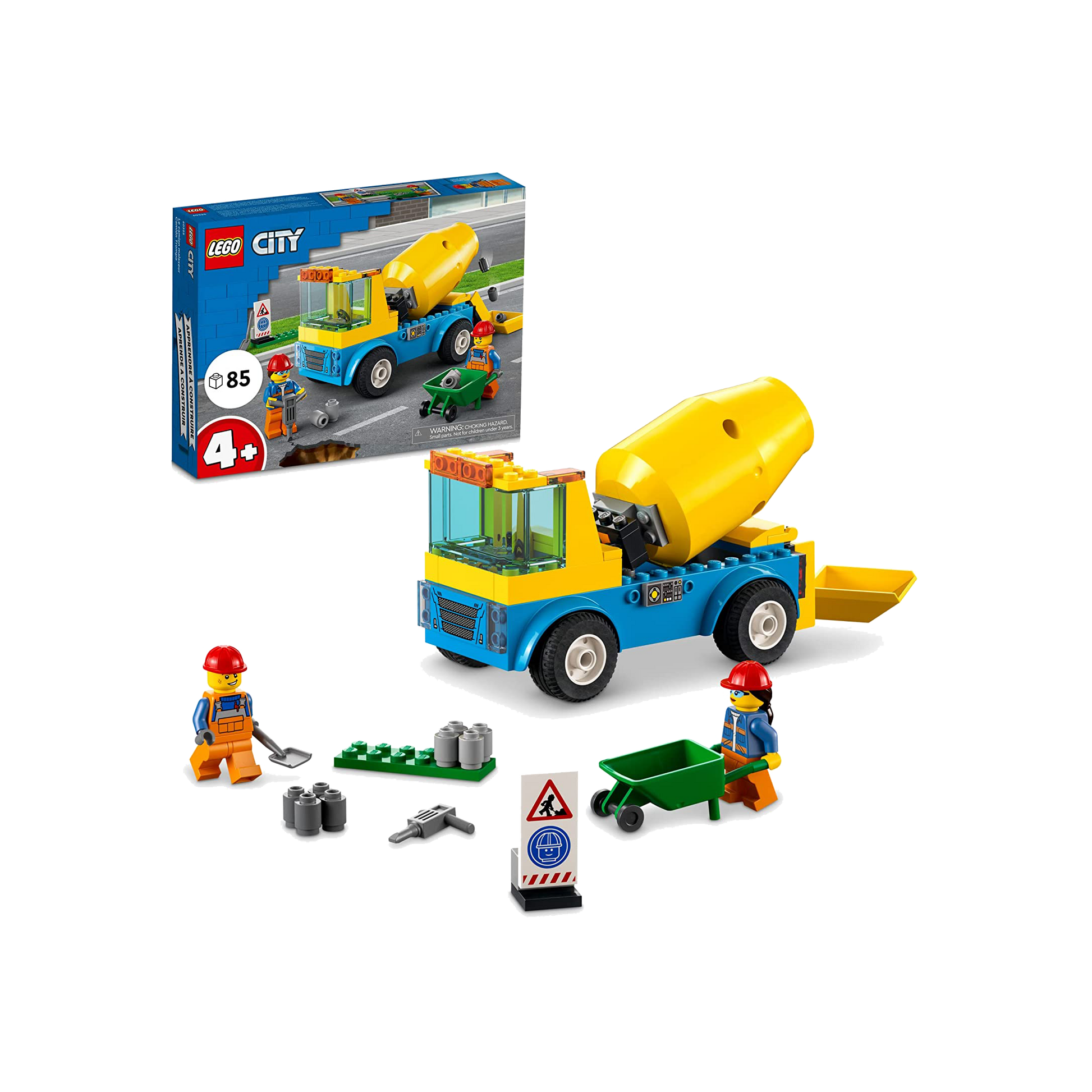 LEGO City Vehicles Cement Mixer Truck (85 Pieces), Ages 4+